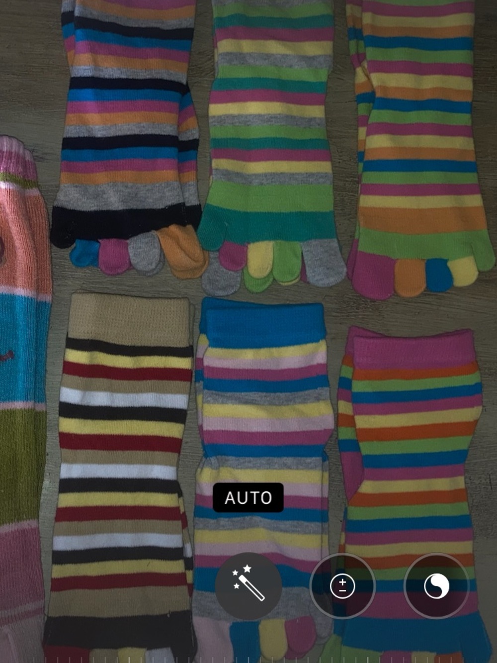 8 pairs Colorful Striped Toe Socks - Multicolor - Picture 2 of 2